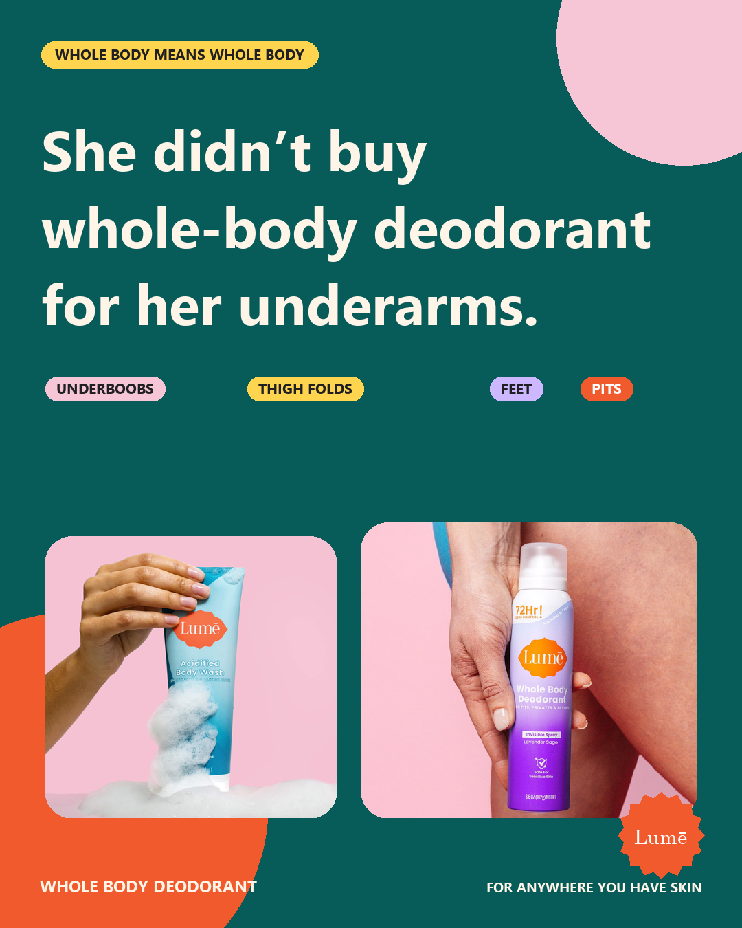 Static 5: She didn’t buy whole-body deodorant for her underarms.
